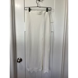 NWT Vix Paula Hermanny Women's Solid Imani Midi Skirt Beach Off White small